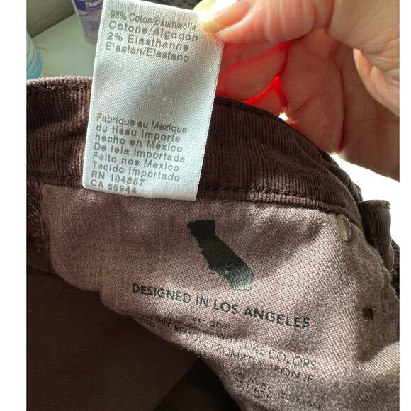 Adriano Goldschmied Prima Corduroy Cigarette Jeans Brown Women 29 - Picture 12 of 15